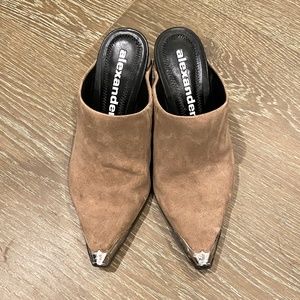 ALEXANDER WANG Beige Suede Pump Mule (Size 36)